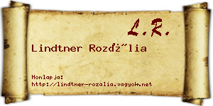 Lindtner Rozália névjegykártya